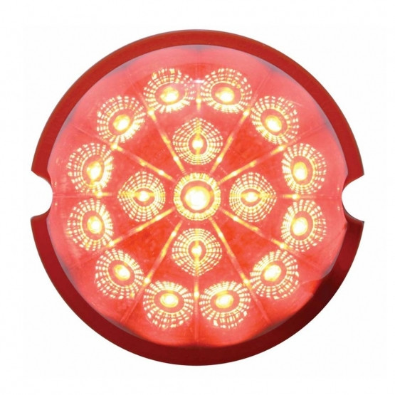 17 LED Dual Function Reflector Cab Light - Red LED/Red Lens
