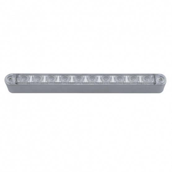 10 LED 9" Turn Signal Light Bar With Bezel - Amber LED/Clear Lens