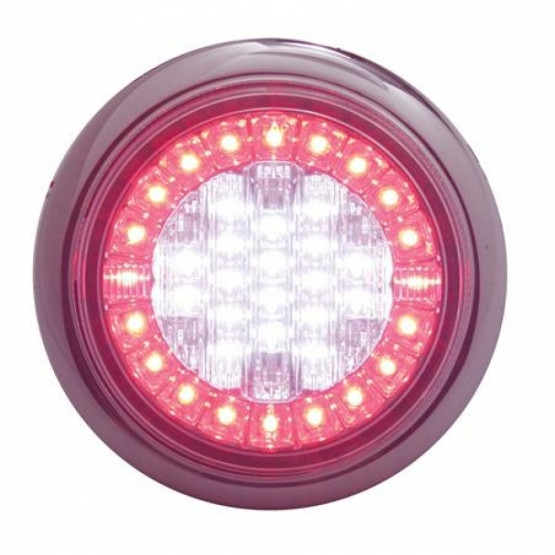 38 LED Euro Style Flange Mount Light (Stop, Turn & Tail) - White LED/Red LED/Clear Lens (Bulk)