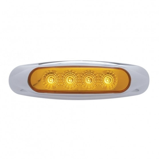 4 LED Reflector Light (Clearance/Marker) - Amber LED/Amber Lens (Bulk)