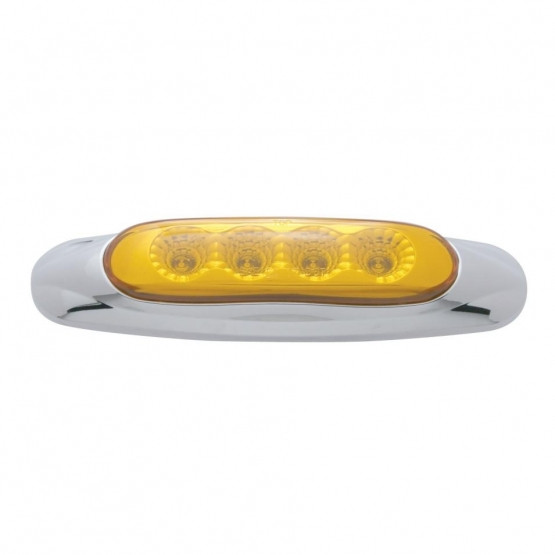 4 LED Reflector Light (Clearance/Marker) - Amber LED/Amber Lens (Bulk)