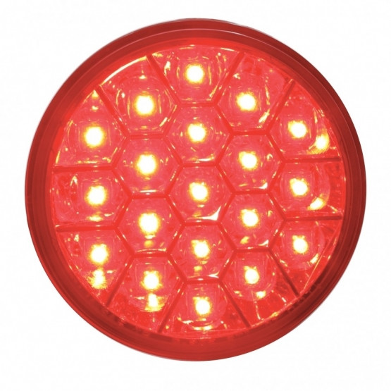 19 LED 4" Round Reflector Light (Stop, Turn & Tail) - Red LED/Red Lens
