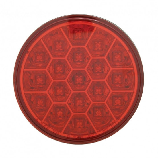 19 LED 4" Round Reflector Light (Stop, Turn & Tail) - Red LED/Red Lens