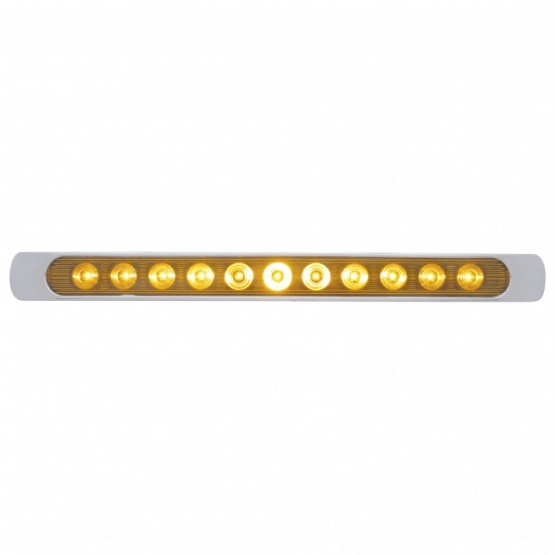 11 LED 17" P/T/C Light Bar With Chrome Bezel - Amber LED/Amber Lens