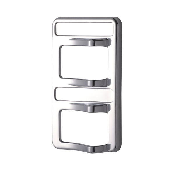 41767-UP CHROME ROCKER SWITCH COVER FOR PETERBILT 579 (2013-2019) & 567 (2014-2018)- 2 SWITCHES