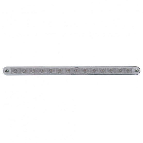 14 LED 12" Turn Signal Light Bar With Bezel - Amber LED/Clear Lens