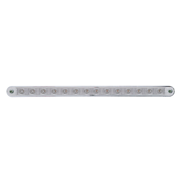 14 LED 12" Auxiliary strip Light With Bezel - Green LED/Clear Lens