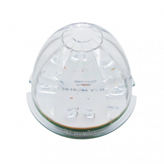 Fog Light Cover With 17 Amber LED Watermelon Light & Visor For 2007-17 KW T660- Driver -Clear Lens