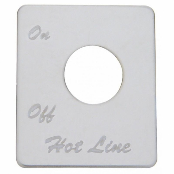 48438-UP STAINLESS STEEL SWITCH NAME PLATE FOR PETERBILT - FUEL HOT LINE