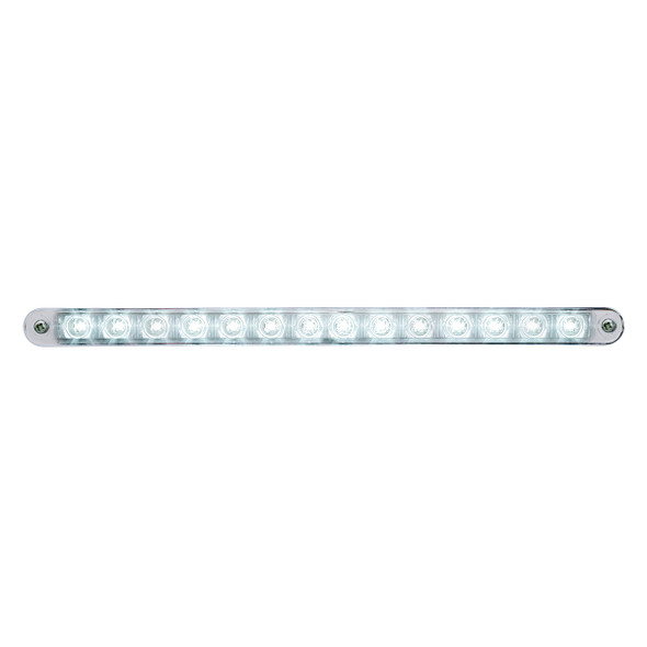 14 LED 12" Auxiliary strip Light With Bezel - White LED/Clear Lens