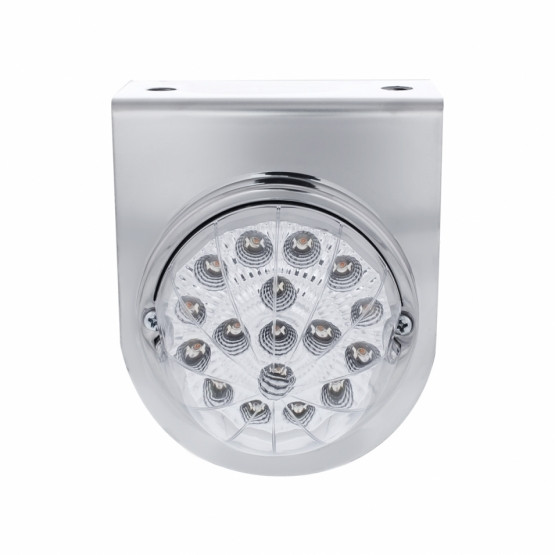 Stainless Light Bracket With 17 LED Dual Function Clear Reflector Light - Clear Lens