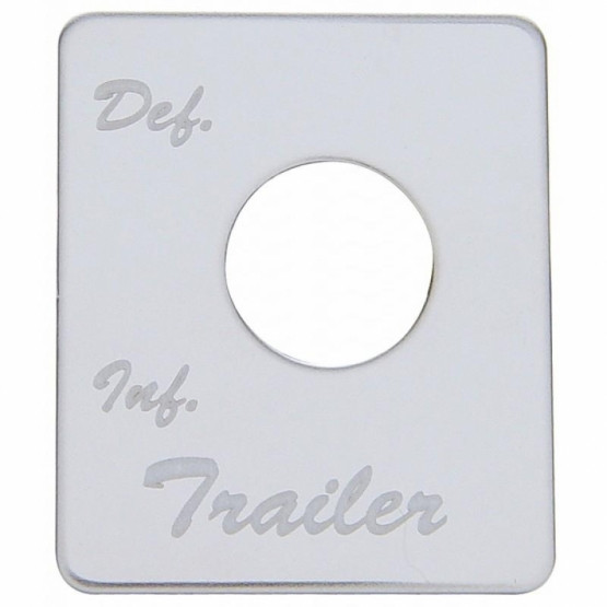 48469-UP STAINLESS STEEL SWITCH NAME PLATE FOR PETERBILT - TRAILER AIR SUSPENSION