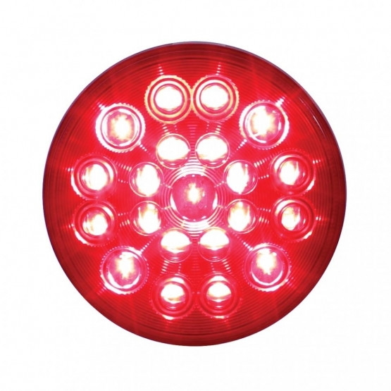 21 LED "Competition Series" 4" Round Light (Stop, Turn & Tail) - Red LED/Red Lens