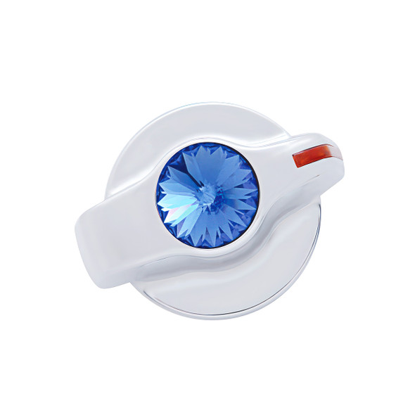 Chrome Plastic A/C Control Knob With Crystal - Blue Crystal