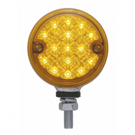 15 LED 3" Dual Function Reflector Single Face Light - Amber LED/Amber Lens