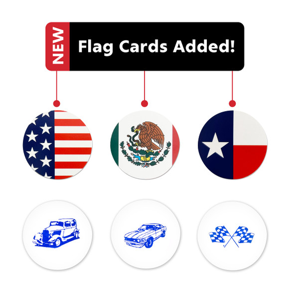 Vintage Steering Wheel Spinner With Clear Removable Top & Additional Flag Inserts