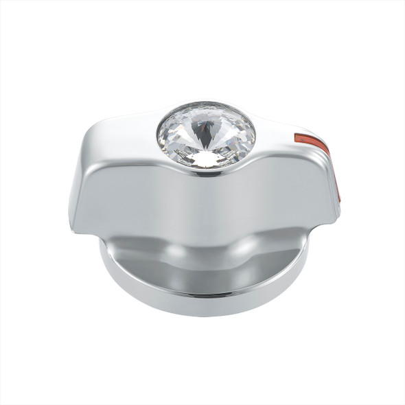 Chrome Plastic A/C Control Knob With Crystal - Clear Crystal