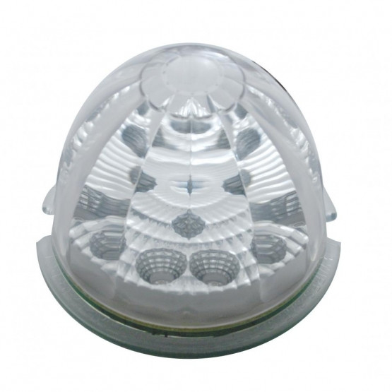17 LED Reflector Watermelon Flush Mount Kit With Low Profile Bezel - Amber LED/Clear Lens