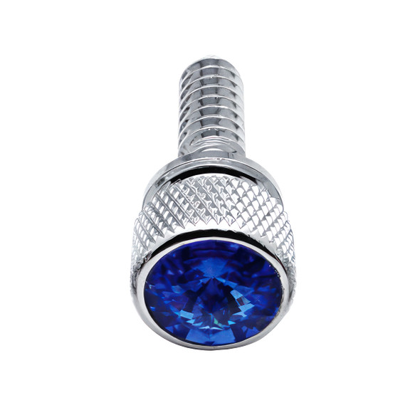 23802-UP 1/4"-20 KNURLED HEAD DASH SCREW FOR PETERBILT - BLUE CRYSTAL (14-PACK)
