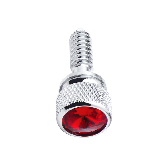 23806-UP 1/4"-20 KNURLED HEAD DASH SCREW FOR PETERBILT - RED CRYSTAL (14-PACK)