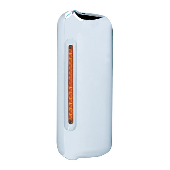 Mirror Cover With 14 LED 12" Light Bar For 2005+ Freightliner  (Driver) - Amber LED/Amber Lens