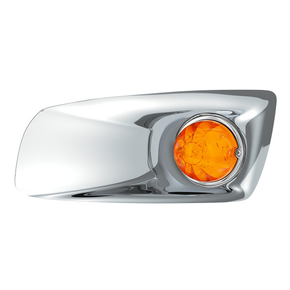 Fog Light Cover With 17 LED Watermelon Light For 2007-17 KW T660 (Driver) - Amber LED/ Amber Lens
