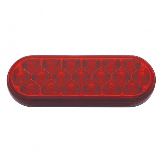 19 LED 6" Oval Reflector Light (Stop, Turn & Tail) - Red LED/Red Lens