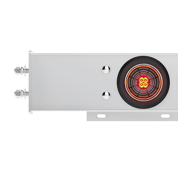 2.5" Bolt Pattern SS Spring Loaded Bar With 6X 4" 13 LED Abyss Lights - Red LED/Clear Lens (Pair)