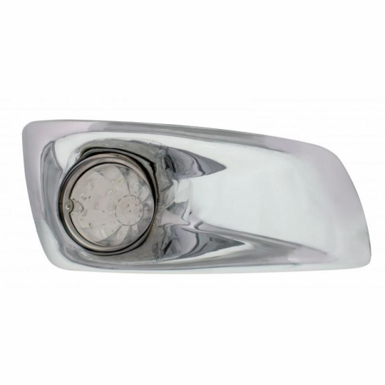 Fog Light Cover With 17 LED Watermelon Light For 2007-17 KW T660- Passenger -Amber LED/ Clear Lens
