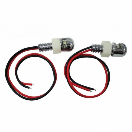 Single LED License Plate Fasteners - Red LED (2-Pack)