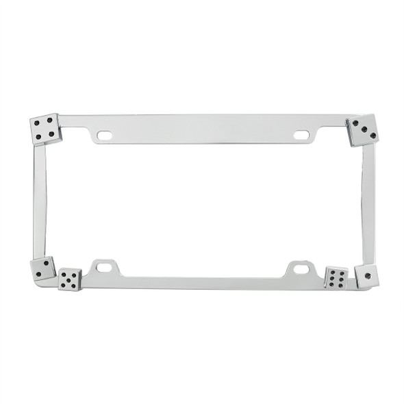 Dice License Plate Frame - Chrome