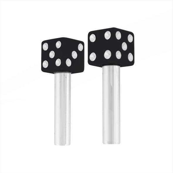 Dice Door Lock Knobs - Black (2Pc/Set)