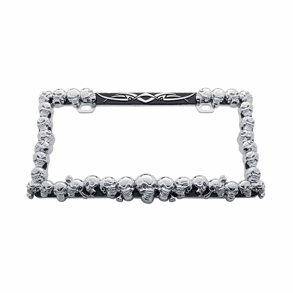 Skull License Plate Frame - Chrome