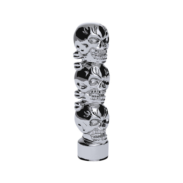 1/2"-13 Thread-On 3 Skull Shift Knob-Chrome