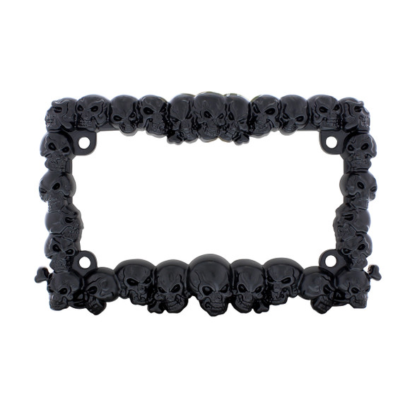 Skull Motorcycle License Plate Frame - Black