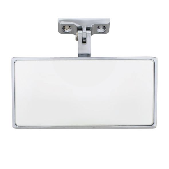 Rectangular Chrome Plated Aluminum Interior Rear View Mirror With Screw-On Mount