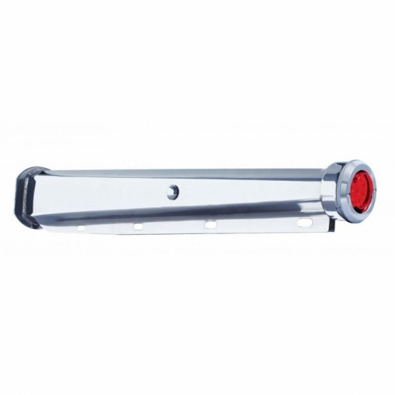 30" Heavy Duty Mud Flap Hangers With 9 LED Reflector End Cap & Bezel - Red LED/Red Lens (Pair)