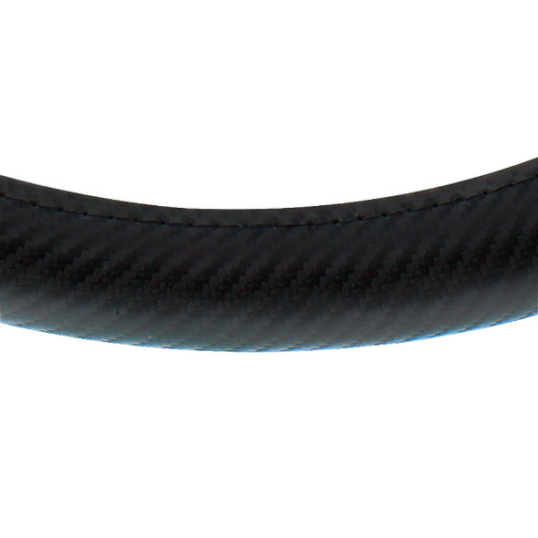 18" Carbon Fiber Pattern Steering Wheel Cover - Black Stitching
