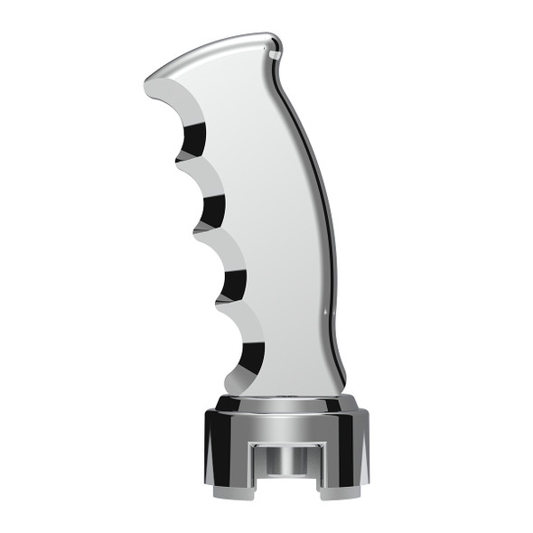 Thread-On Pistol Grip Gearshift Knob With Chrome 13/15/18 Speed Adapter - Chrome