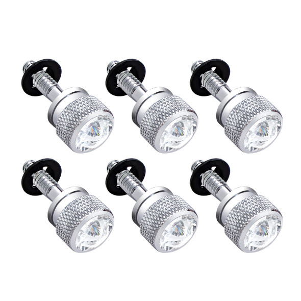 23849-UP DASH SCREW WITH CLEAR CRYSTAL FOR PETERBILT (2001-2005)(6-PACK)