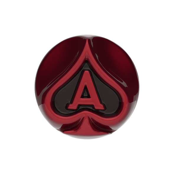 Ace Of Spades Air Valve Knob - Candy Red With Gloss Black Inlay