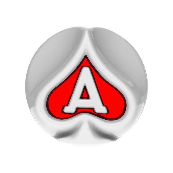 Ace Of Spades Air Valve Knob - Pearl White With Gloss Red Inlay