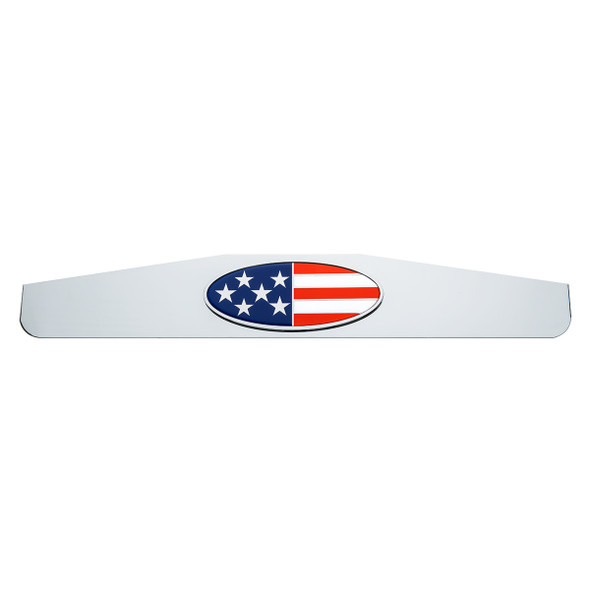 4" x 24" Chrome Bottom Mud Flap Weight With Oval USA Flag Emblem