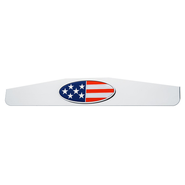 4" x 24" Chrome Bottom Mud Flap Weight With Oval USA Flag Emblem