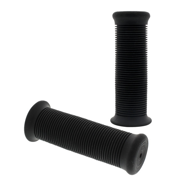 Black Motorcycle Rubber Grip Set - 1" or 1-1/8" (25/28mm) (Pair)