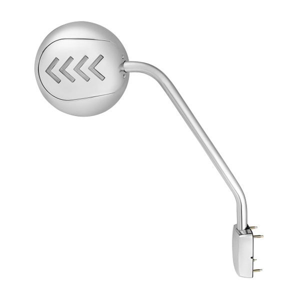 Chrome Hood Mirror Assembly With Sequential LED Turn Signal For 2013-2021 KW T680 & 2012-2021 PB 579-Passenger