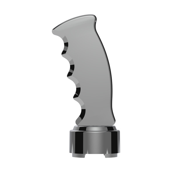 Thread-On Pistol Grip Gearshift Knob With Chrome 9/10 Speed Adapter - Chrome