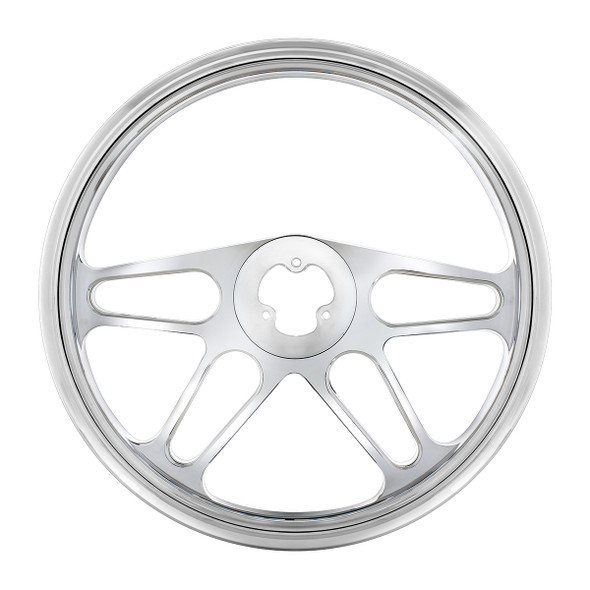 18" Chrome Aluminum "4-Spoke" Style Steering Wheel