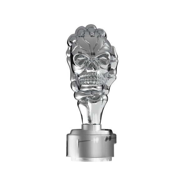 Thread-On Skull Gearshift Knob With 13/15/18 Speed Adapter - Chrome