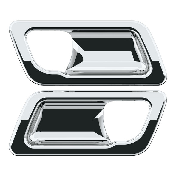 41182-UP CHROME INTERIOR DOOR HANDLE TRIM FOR PETERBILT 389 (2008-2023), 386 (2006-2016), AND 387 (2006-2011) (PAIR)